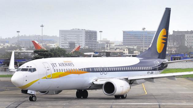Jet airways Aircraft taxis for take off at Mumbai International Airport in Mumbai, on July 24, 2009. Photograph: ABHIJIT BHATLEKAR/MINT(Mint File Photo)
