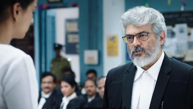 Ajith in a still from Nerkonda Paarvai trailer.