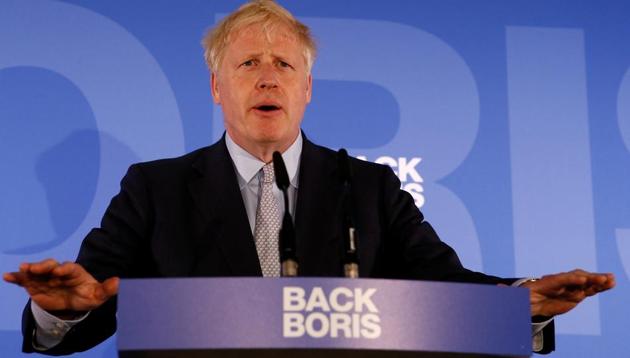 Conservative Party leadership candidate Boris Johnson during the launch of his campaign in London, Britain June 12, 2019.(Reuters Photo)