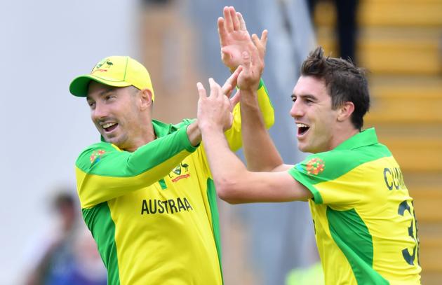 Pat Cummins got Australia off to a good start by picking up the wicket of Fakhar Zaman in the third over. (AFP)