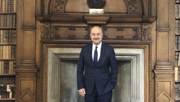 Anupam Kher spoke at Oxford Union in London (Twitter) Anupam Kher spoke at Oxford Union in London (Twitter)