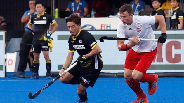 The cross over match between Japan and Poland(Hockey India)