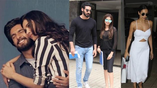 Deepika Padukone and Ranveer Singh’s new pictures surface online, Ahan Shetty with Tara Sutaria and Malaika Arora spotted at a clinic in Mumbai.(Varinder Chawla/Instagram)