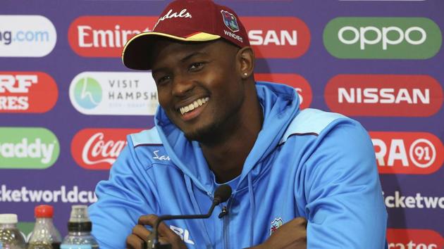 West Indies' Jason Holder answers questions in the pre-match press conference. (AP) West Indies' Jason Holder answers questions in the pre-match press conference. (AP)