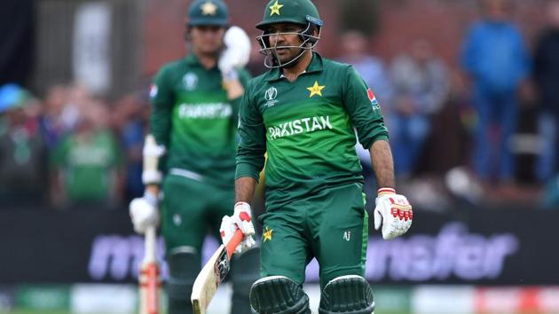 Pakistan's captain Sarfaraz Ahmed walks off the field after defeat in the 2019 Cricket World Cup. (AFP) Pakistan's captain Sarfaraz Ahmed walks off the field after defeat in the 2019 Cricket World Cup. (AFP)