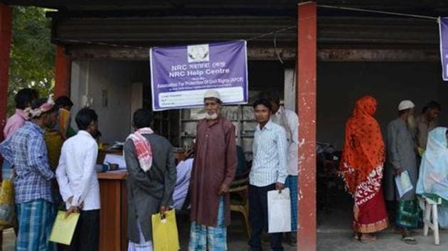 The NRC, which was first prepared in 1951, is being updated in Assam in an effort to weed out illegal immigrants. The first draft released last year had excluded names of 40 lakh applicants. (Representative photo)(AFP) The NRC, which was first prepared in 1951, is being updated in Assam in an effort to weed out illegal immigrants. The first draft released last year had excluded names of 40 lakh applicants. (Representative photo)(AFP)