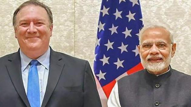 File photo of Prime Minister Narendra Modi meets the US Secretary of State Michael R. Pompeo, September 06, 2018. Pompeo will travel to India, Sri Lanka, Japan and South Korea from June 24 to 30, 2019. (PTI File Photo) File photo of Prime Minister Narendra Modi meets the US Secretary of State Michael R. Pompeo, September 06, 2018. Pompeo will travel to India, Sri Lanka, Japan and South Korea from June 24 to 30, 2019. (PTI File Photo)