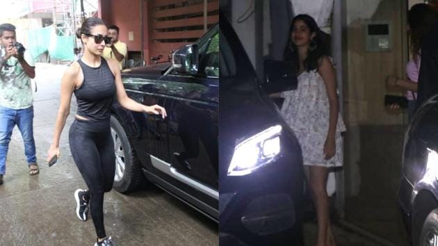 Malaika Arora spotted at a hospital and Janhvi Kapoor at Arjun Kapoor’s residence.(Varinder Chawla)