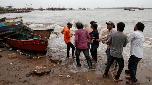On Friday, Gujarat Chief Minister Vijay Rupani said cyclonic storm Vayu no longer posed any threat to the state as it had moved away westward. Following a meeting with top officials in Gandhinagar, Rupani asked the authorities to let around 2.75 lakh people who had been shifted to safety to return to their homes. (Amit Dave / REUTERS File) On Friday, Gujarat Chief Minister Vijay Rupani said cyclonic storm Vayu no longer posed any threat to the state as it had moved away westward. Following a meeting with top officials in Gandhinagar, Rupani asked the authorities to let around 2.75 lakh people who had been shifted to safety to return to their homes. (Amit Dave / REUTERS File)