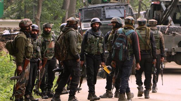 Two militants were killed in an encounter with security forces in Jammu and Kashmir’s Pulwama district on Friday, police said. According to a police official, security forces had launched a cordon and search operation in Braw Bandina area of Awantipora in the district in south Kashmir after receiving intelligence input about presence of militants in the area. (ANI File) Two militants were killed in an encounter with security forces in Jammu and Kashmir’s Pulwama district on Friday, police said. According to a police official, security forces had launched a cordon and search operation in Braw Bandina area of Awantipora in the district in south Kashmir after receiving intelligence input about presence of militants in the area. (ANI File)