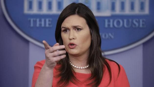 US President Trump said Sanders may go into the private sector, while also urging her to run for office - for governor of her home state Arkansas.(AP PHOTO)