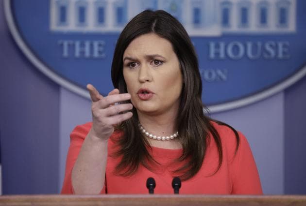 In this Jan. 28, 2019, file photo, White House press secretary Sarah Sanders speaks during a press briefing at the White House in Washington. President Donald Trump says Sanders is leaving her job as press secretary at the end of June.(AP file photo)