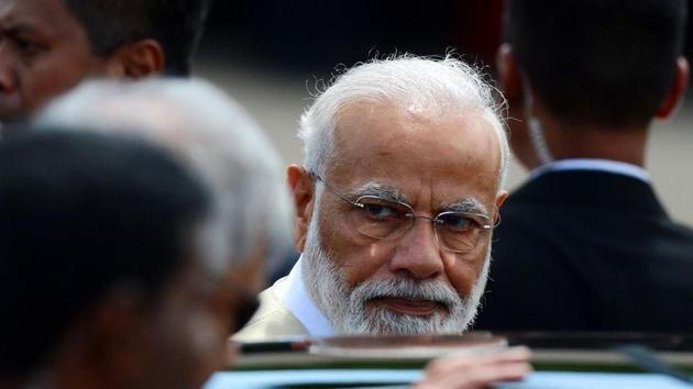 Indian Prime Minister Narendra Modi looks on upon arriving at Bandaranaike International airport in Katunayake on the outskirts of Colombo on June 9, 2019. (Photo by ISHARA S. KODIKARA / AFP) (AFP) Indian Prime Minister Narendra Modi looks on upon arriving at Bandaranaike International airport in Katunayake on the outskirts of Colombo on June 9, 2019. (Photo by ISHARA S. KODIKARA / AFP) (AFP)