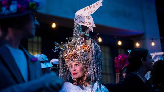 A woman wears an extravagant hat as she attends the High Line Hat Party in New York City. The Hat Party at the High line park was inspired from ball culture and the clubs and parties that have inhabited the Meatpacking District and Chelsea. (Johannes Eisele / AFP)