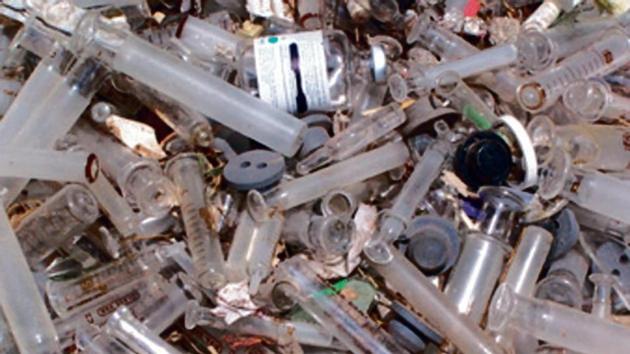 Most healthcare facilities (HFCs) in the city are not yet following the mandatory procedure of bar coding their biomedical waste. (HT photo) Most healthcare facilities (HFCs) in the city are not yet following the mandatory procedure of bar coding their biomedical waste. (HT photo)