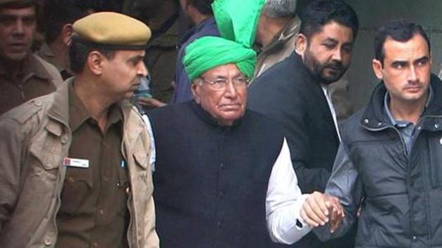 Former Haryana chief minister Om Prakash Chautala is taken to jail after being produced in a Rohini court in New Delhi. (PTI file photo) Former Haryana chief minister Om Prakash Chautala is taken to jail after being produced in a Rohini court in New Delhi. (PTI file photo)