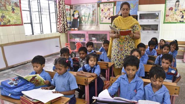 SDMC Primary School at South Extnsion Part 1,in New Delhi. Image used for representational purpose only.((Photo by S.Burmaula / Hindustan Times))
