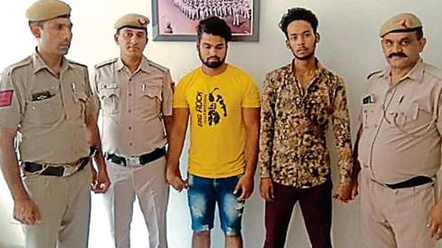 Two siblings were allegedly caught red-handed from a guest house in south Delhi’s Safdarajung Enclave while trying to flee with laptops and cameras by hoodwinking the delivery boy, police said. (Delhi Police) Two siblings were allegedly caught red-handed from a guest house in south Delhi’s Safdarajung Enclave while trying to flee with laptops and cameras by hoodwinking the delivery boy, police said. (Delhi Police)