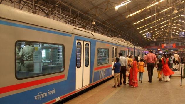 The plan for semi-AC local trains was announced by Union railway minister Piyush Goyal in 2018, who had then stated that 70 local trains would be fitted with AC coaches.(HT File)