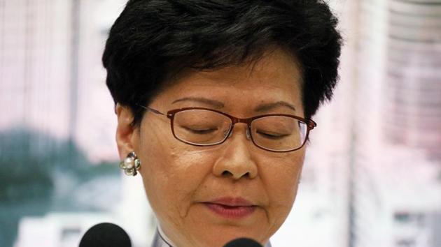 Hong Kong Chief Executive Carrie Lam looks down during a news conference in Hong Kong, China, June 15, 2019.(REUTERS) Hong Kong Chief Executive Carrie Lam looks down during a news conference in Hong Kong, China, June 15, 2019.(REUTERS)