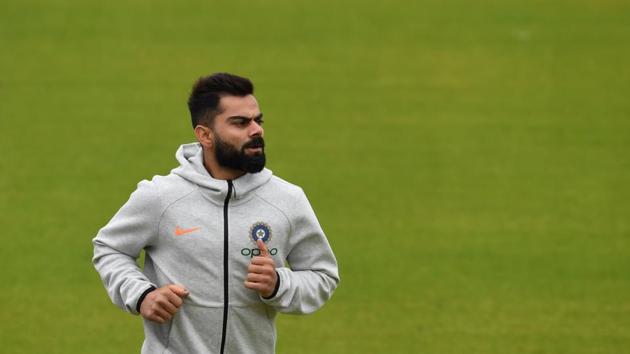 India's captain Virat Kohli attends a training session at Old Trafford Cricket Stadium(AFP)