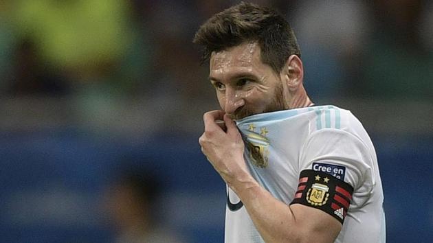 Argentina's Lionel Messi gestures during the Copa America football tournament. (AFP) Argentina's Lionel Messi gestures during the Copa America football tournament. (AFP)