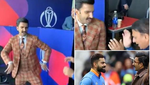 Ranveer Singh was in his element during the India versus Pakistan World Cup cricket match in Manchester.(Instagram)