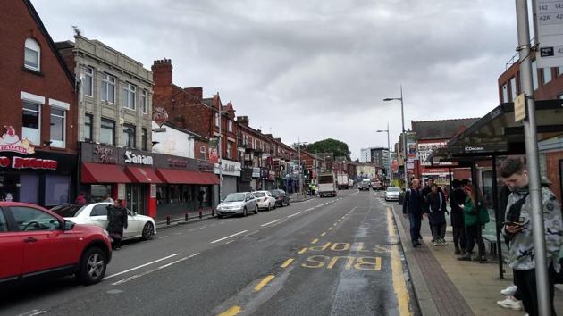 Curry Mile in south Manchester, England.(HT Photo)