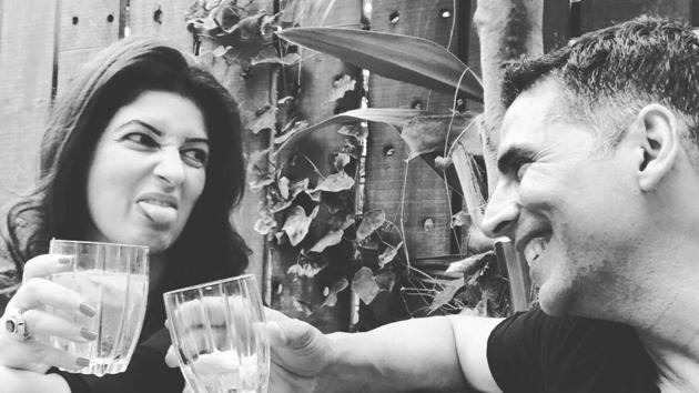 Twinkle Khanna shares a candid picture with husband Akshay Kumar on Twitter. Twinkle Khanna shares a candid picture with husband Akshay Kumar on Twitter.