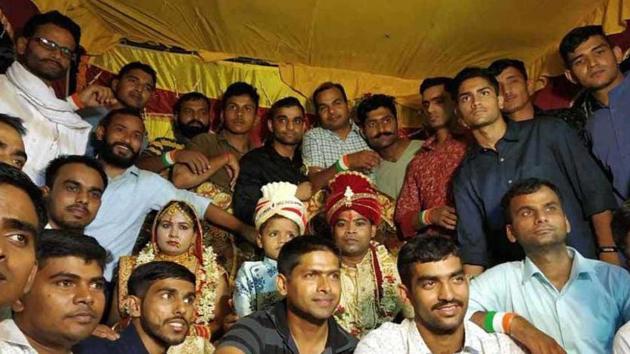 Shashikala had lost her brother several months ago, but when she got married a few days ago, she had 50 brothers giving her a unique bidayee from her parents’ home.(HT Photo)
