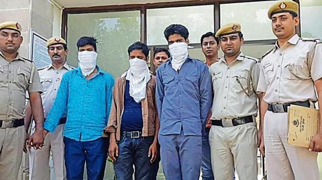 The three men after their arrest on Sunday. (Sourced) The three men after their arrest on Sunday. (Sourced)