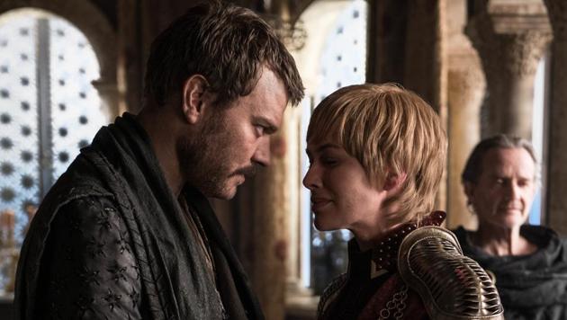 Piloe Asbaek and Lena Headey in a still from the fourth episode of the final season of Game of Thrones.