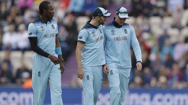 England's Jason Roy, right, walks off the field of play with a leg injury. (AP) England's Jason Roy, right, walks off the field of play with a leg injury. (AP)