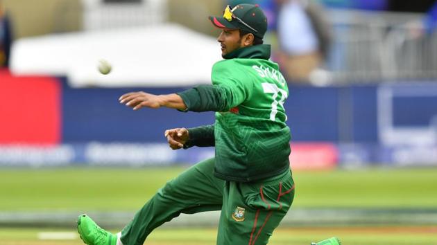 Bangladesh's Shakib Al Hasan fields the ball. (AFP) Bangladesh's Shakib Al Hasan fields the ball. (AFP)