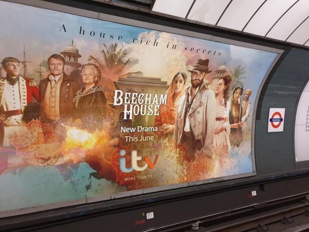 Beecham House poster on the London Underground.