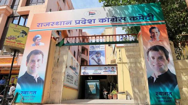 The Rajasthan Congress office on May 23, 2019, the day results of Lok Sabha polls were announced. (ANI File) The Rajasthan Congress office on May 23, 2019, the day results of Lok Sabha polls were announced. (ANI File)