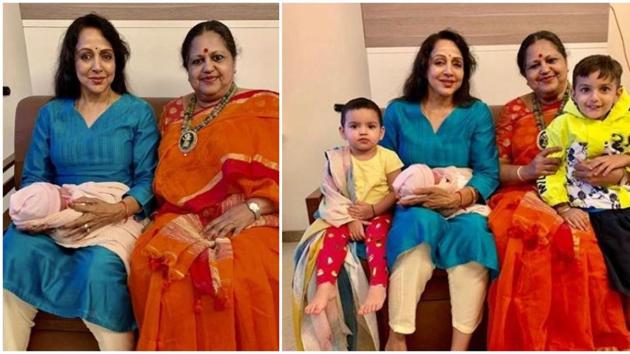 Hema Malini Is A Happy Grandmom As She Poses With Esha Deol S Newborn Daughter Miraya See Pics Hindustan Times