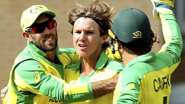 File image of Adam Zampa celebrating after the fall of a wicket with his teammates. (AP) File image of Adam Zampa celebrating after the fall of a wicket with his teammates. (AP)