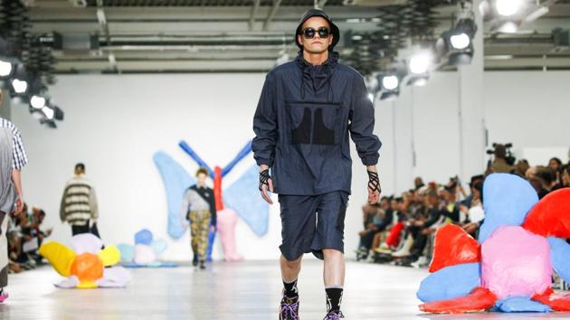 Models present creations during the Liam Hodges catwalk show at London Fashion Week Men's.(REUTERS)