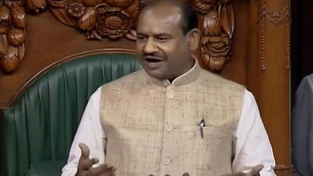 Newly elected Speaker for the 17th Lok Sabha, Om Birla conducts the proceedings during its first session, at Parliament in New Delhi on June 19, 2019. (LSTV Grab/PTI Photo)