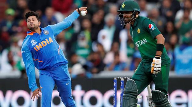 ICC Cricket World Cup - India v Pakistan - Emirates Old Trafford, Manchester, Britain - June 16, 2019 India's Kuldeep Yadav in action(Action Images via Reuters)