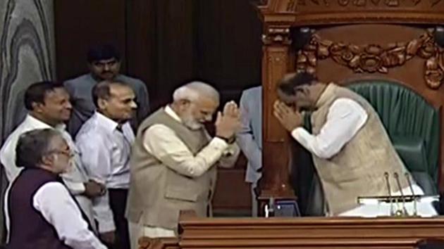 Om Birla, the 56-year-old BJP lawmaker who started out as a student leader in Rajasthan four decades earlier, was elected Lok Sabha speaker on Wednesday. PM Modi, who is also the Leader of the House in Lok Sabha, moved the motion to elect the Kota lawmaker. Defence Minister Rajnath Singh seconded the motion. Birla’s name was supported by all major opposition parties. (ANI)