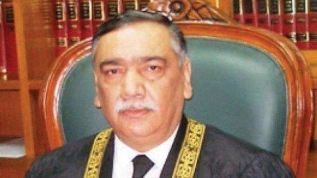 Pakistan’s chief justice Asif Saeed Khosa Wednesday lamented that Pakistanis were only hearing “depressing” news these days -- on the state of the economy, politics and even from the cricket field.(Twitter/Asif Saeed Khosa)