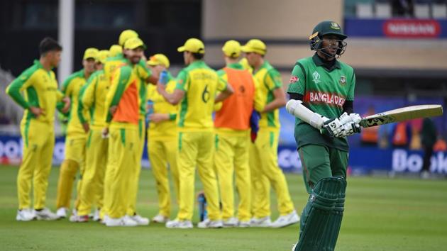 Bangladesh's Shakib Al Hasan walks back to the pavilion after losing his wicket for 41 runs. (AFP)