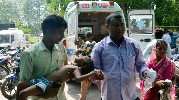 At least 136 children have died of AES in Bihar hospitals since June 5. The epicentre of the outbreak is Muzaffarpur, where nearly 85 children have died. (ANI photo) At least 136 children have died of AES in Bihar hospitals since June 5. The epicentre of the outbreak is Muzaffarpur, where nearly 85 children have died. (ANI photo)