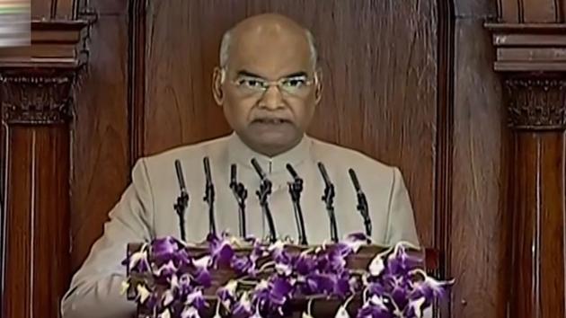 President Ram Nath Kovind addresses a joint session of Parliament, in New Delhi. (PTI) President Ram Nath Kovind addresses a joint session of Parliament, in New Delhi. (PTI)