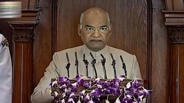 President Ram Nath Kovind addresses a joint session of Parliament, in New Delhi, Thursday, June 20, 2019. (PTI) President Ram Nath Kovind addresses a joint session of Parliament, in New Delhi, Thursday, June 20, 2019. (PTI)
