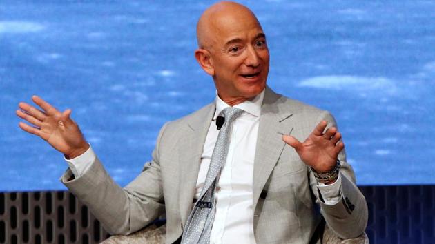 Earlier in May, Bezos unveiled a new Moon-lander called ‘Blue Moon’ along with a smaller rover and spoke about his plans of getting to the Moon by 2024. (REUTERS) Earlier in May, Bezos unveiled a new Moon-lander called ‘Blue Moon’ along with a smaller rover and spoke about his plans of getting to the Moon by 2024. (REUTERS)