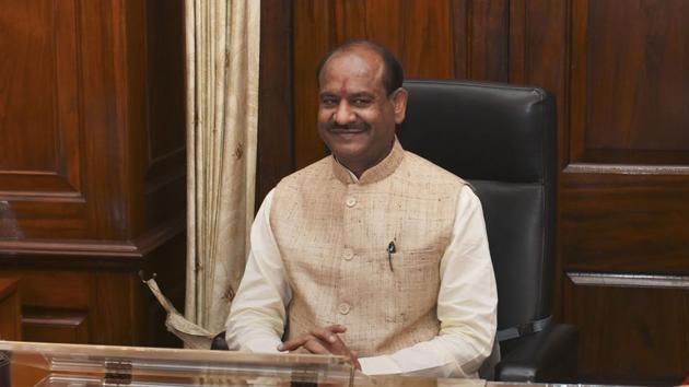 Newly-elected Speaker for 17th Lok Sabha Om Birla takes charge at his office at Parliament, in New Delhi, Wednesday, June 19, 2019.(PTI)