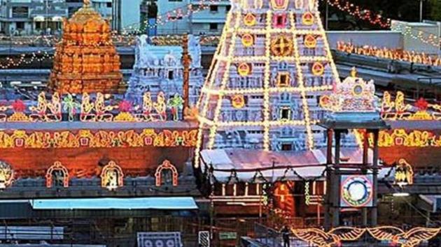 Venkateswara Temple, on Tirumala hills, is the country’s richest temple of Lord Venkateshwara at Tirumala in Andhra Pradesh’s Chittoor district.(PTI File Photo)